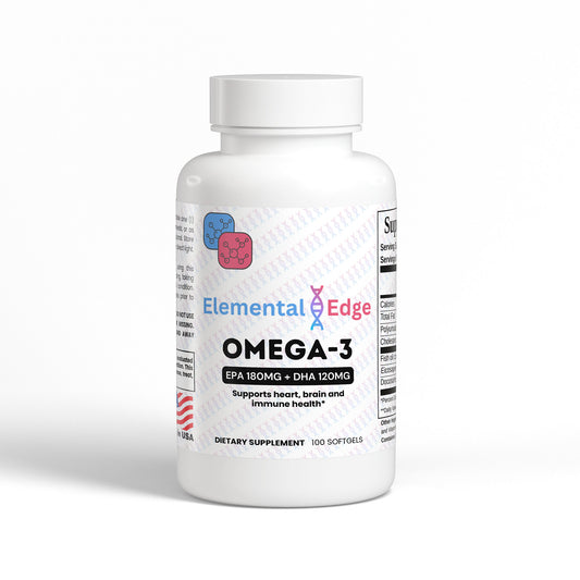 Omega-3 EPA 180mg + DHA 120mg – Heart, Brain & Joint Support | Elemental Edge