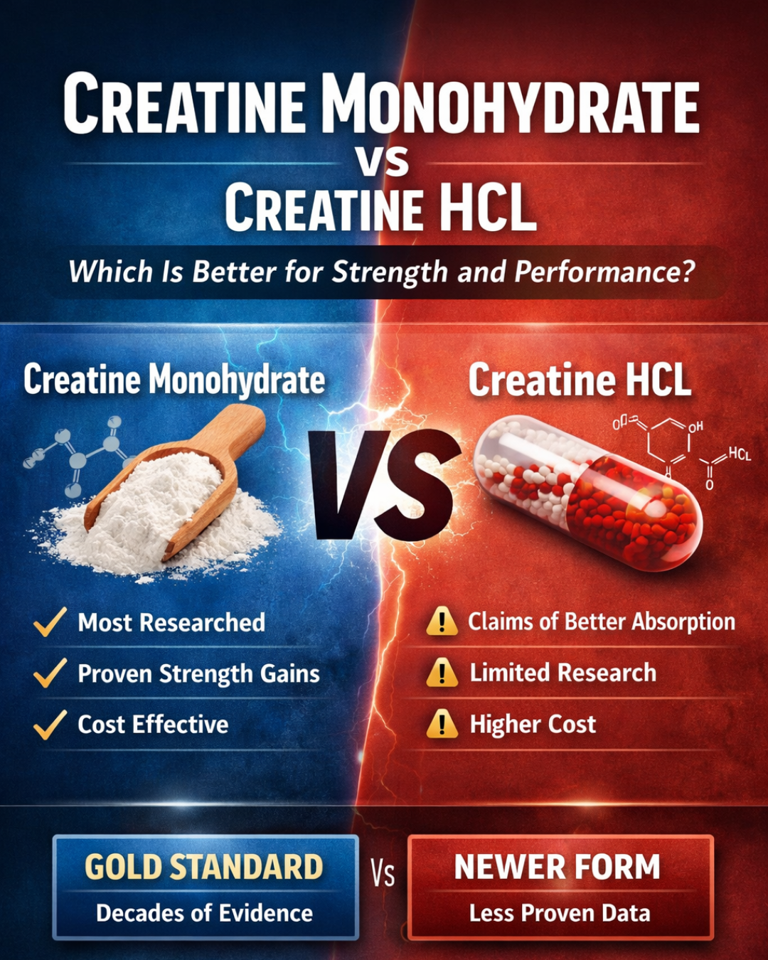 Creatine Monohydrate vs HCL: Which Is Better for Strength and Performance?