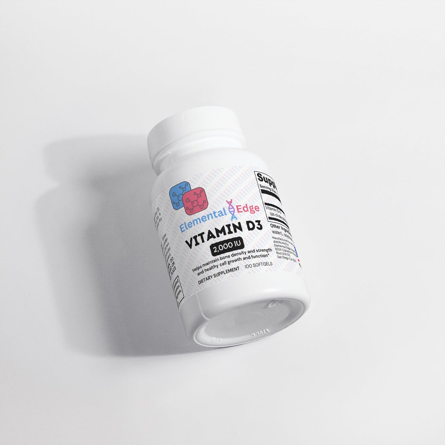 Vitamin D3 2,000 IU – Strength, Immunity & Sunshine in Every Softgel | Elemental Edge