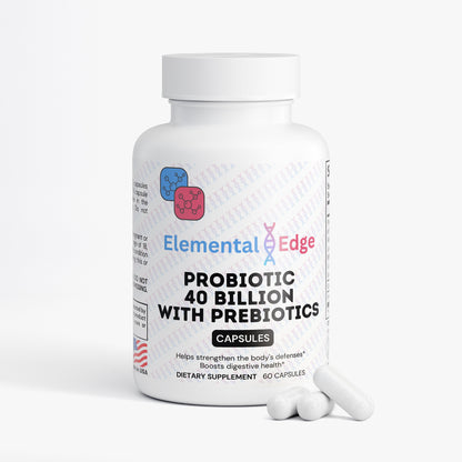 Probiotic 40 Billion + Prebiotics – Gut, Immunity & Digestion Support | Elemental Edge
