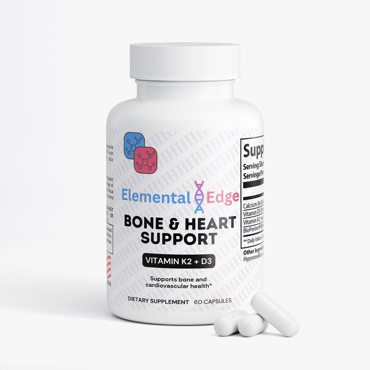 Bone & Heart Support – D3, K2 & Calcium for Strength & Circulation | Elemental Edge