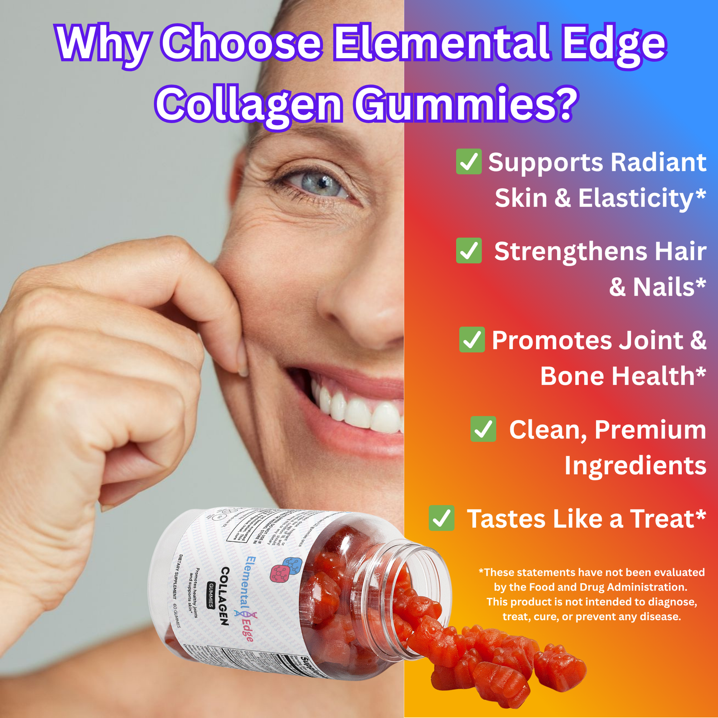 Collagen Gummies – Skin, Hair, Nail & Joint Support | Elemental Edge