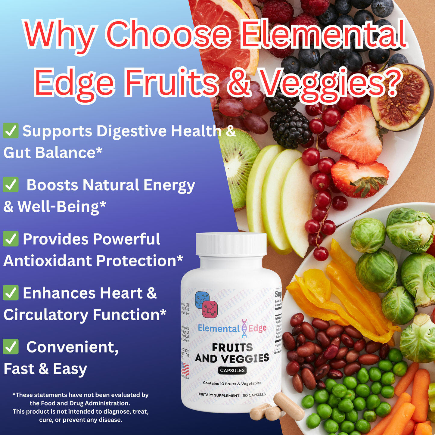 Fruits & Veggies – Daily Superfood Nutrition & Antioxidant Support | Elemental Edge