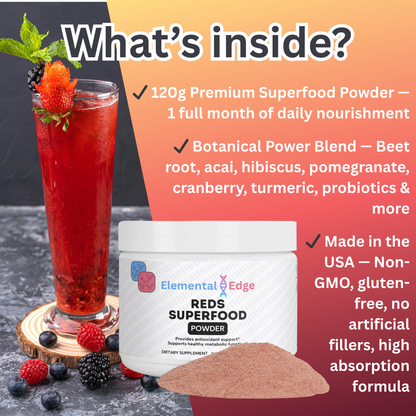 Reds Superfood Powder – Antioxidant, Energy & Gut Health Boost | Elemental Edge
