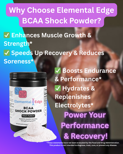 BCAA Shock Powder – Endurance, Recovery & Muscle Growth | Elemental Edge