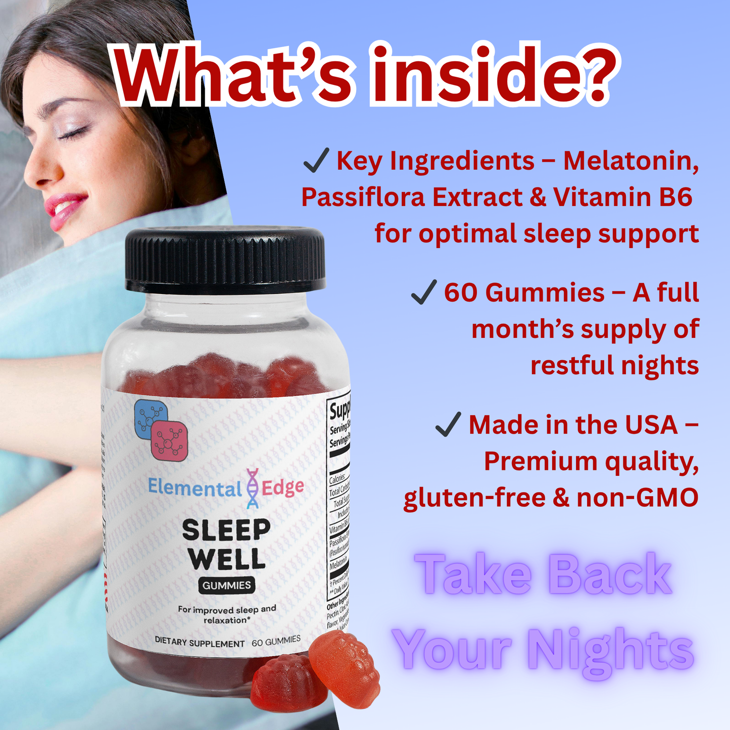 Sleep Well Gummies – Relax, Restore & Wake Refreshed | Elemental Edge