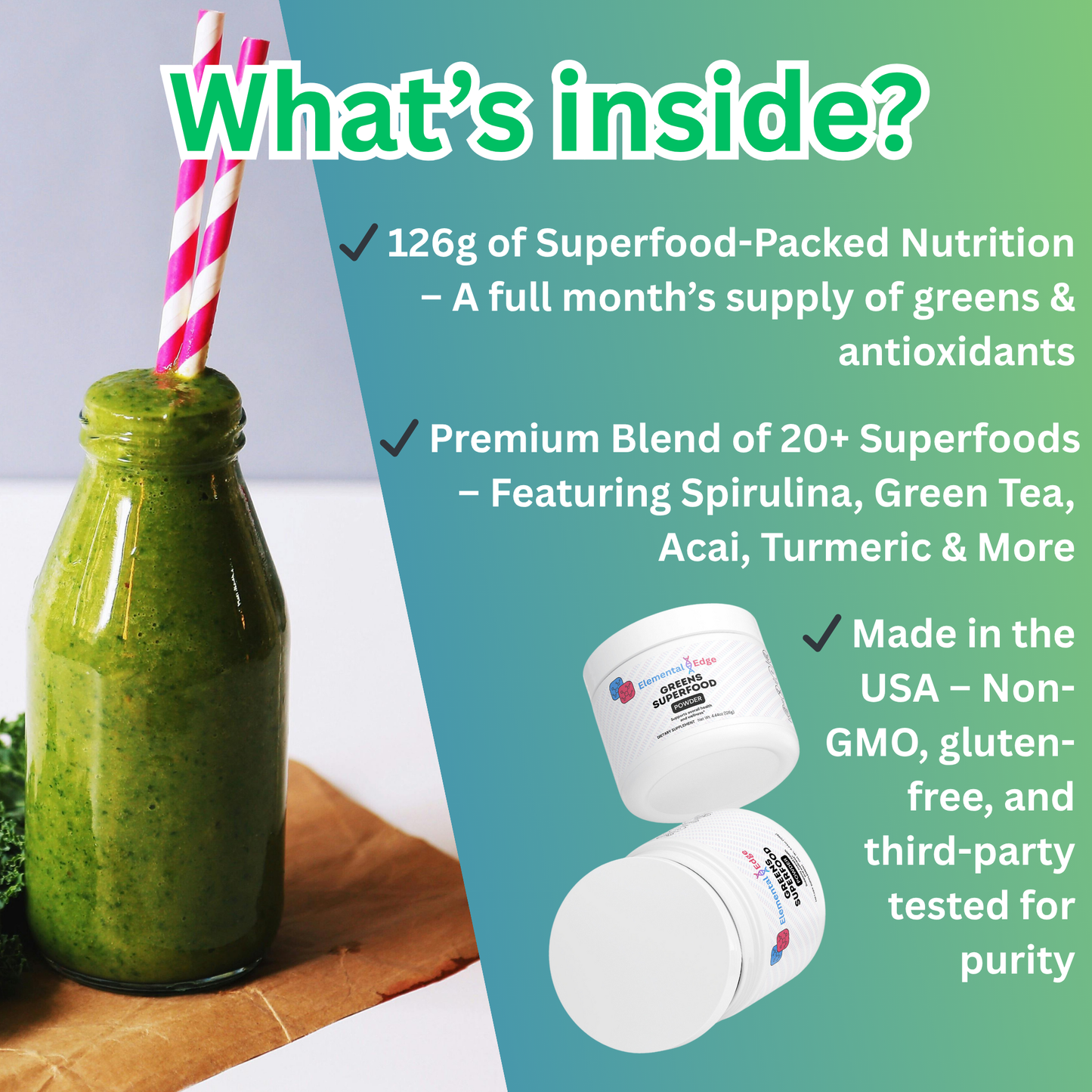 Greens Superfood – Energy, Digestion & Immunity Support | Elemental Edge