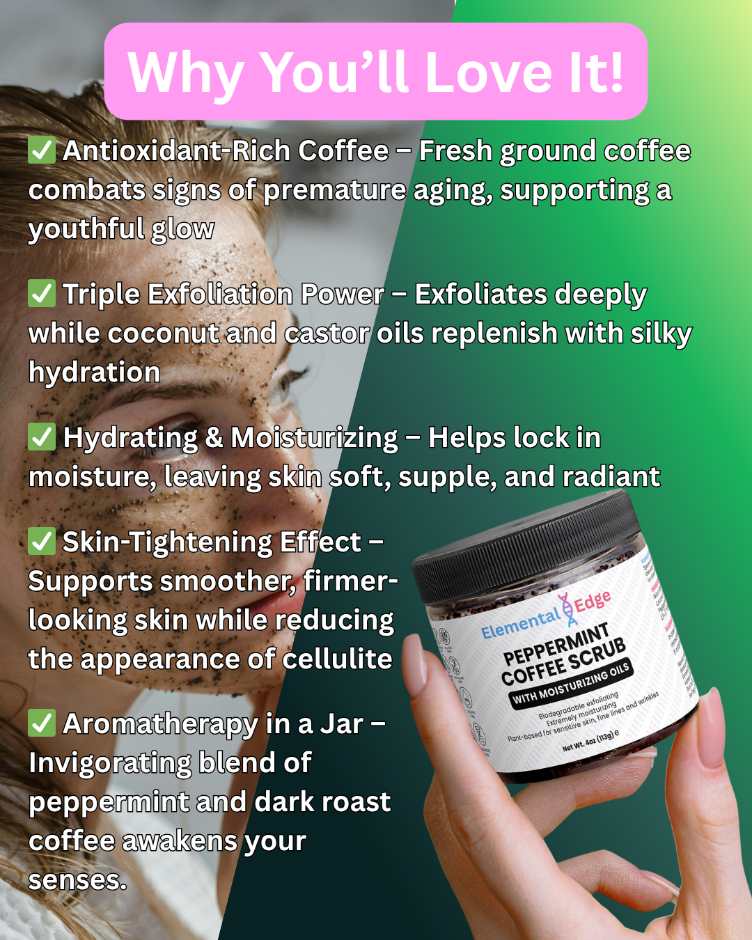 Peppermint Coffee Body Scrub – Natural Exfoliating & Skin Renewal Treatment | Elemental Edge