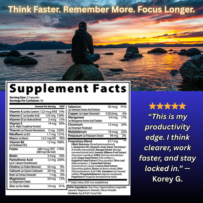 Brain & Focus Formula – Mental Clarity, Memory & Productivity | Elemental Edge