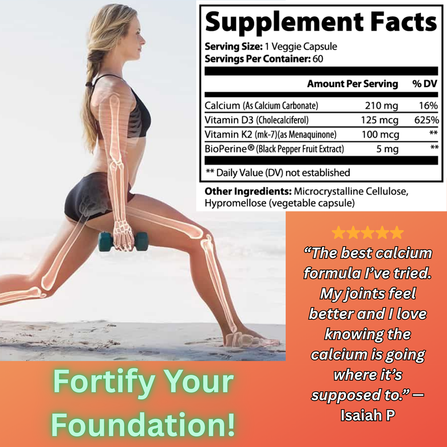 Bone & Heart Support – D3, K2 & Calcium for Strength & Circulation | Elemental Edge