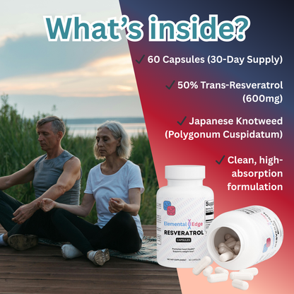 Resveratrol 50% 600mg – Heart, Brain & Anti-Aging Support | Elemental Edge