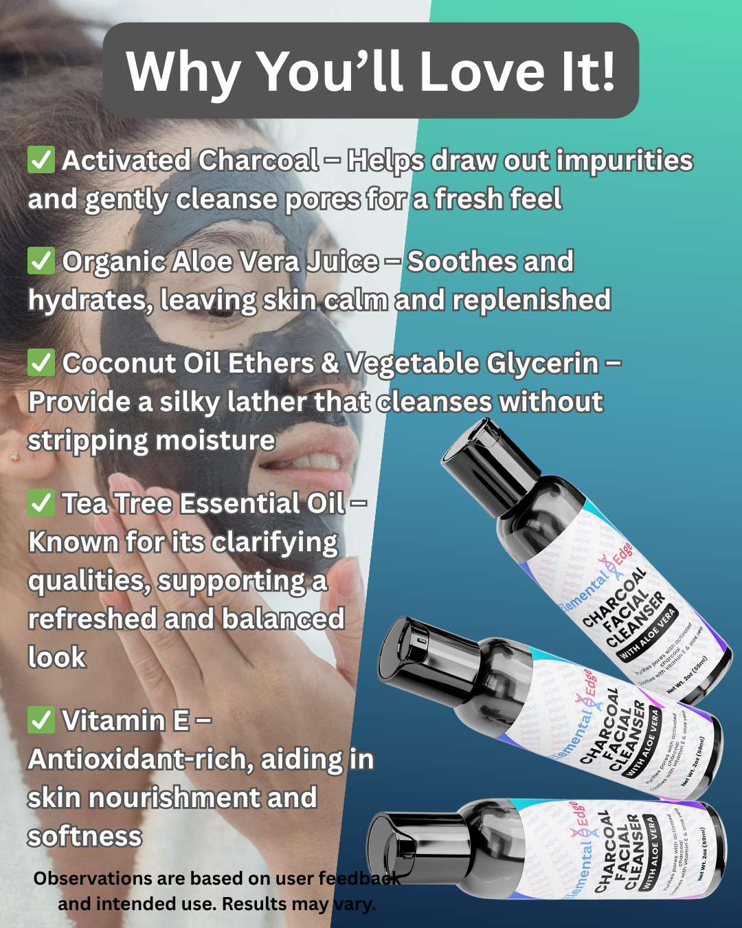 Charcoal Facial Cleanser – Purify, Refresh & Balance | Elemental Edge