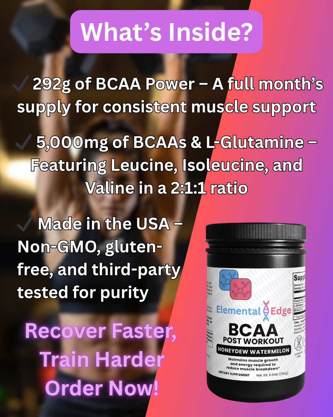 BCAA Post Workout – Muscle Recovery, Hydration & Endurance Boost | Elemental Edge