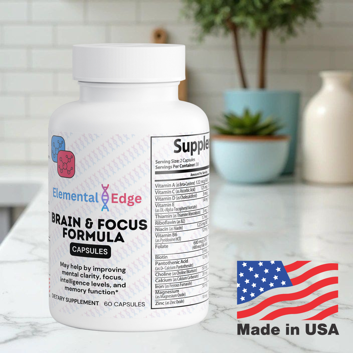 Brain & Focus Formula – Mental Clarity, Memory & Productivity | Elemental Edge