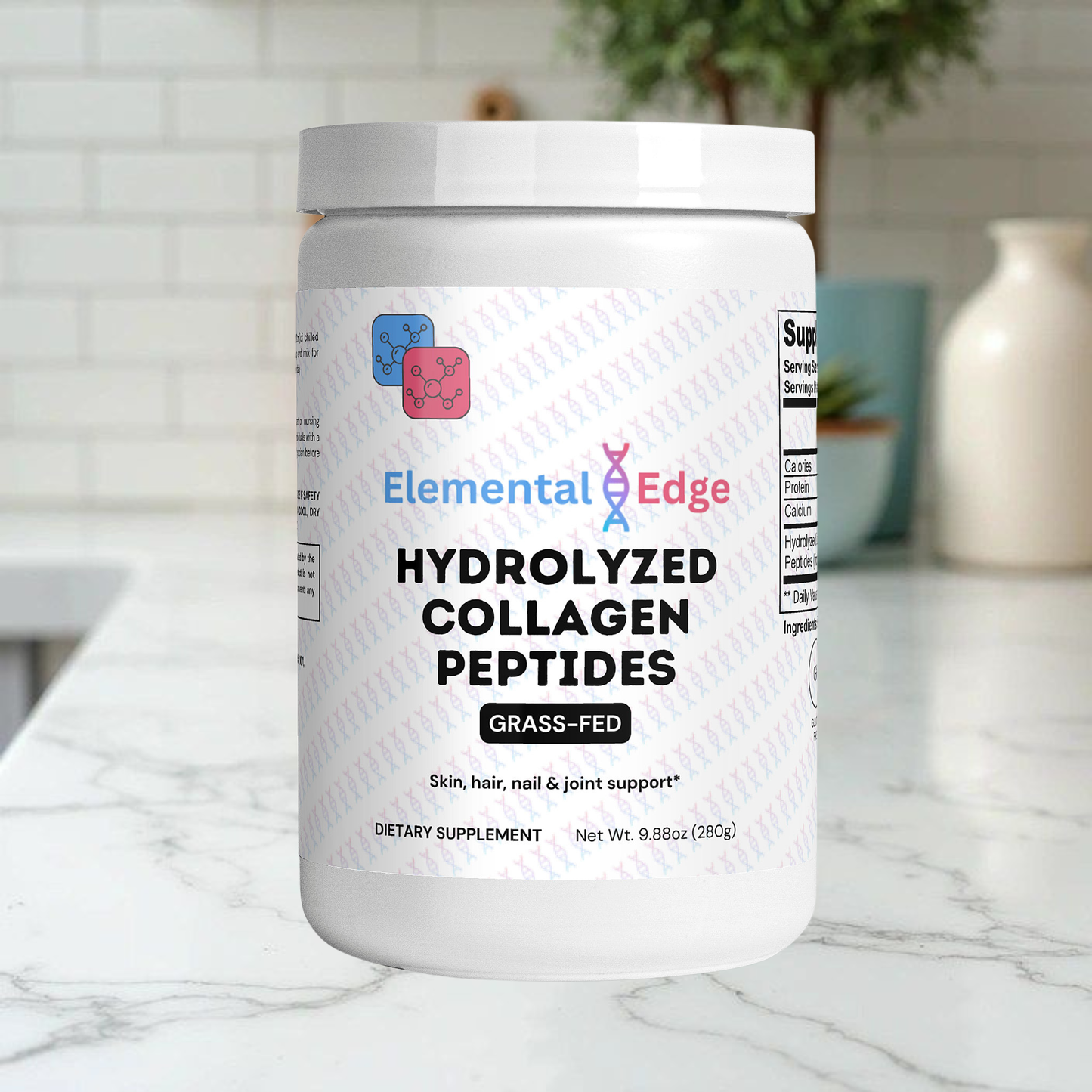 Grass-Fed Hydrolyzed Collagen Peptides – Skin, Joint & Hair Support | Elemental Edge