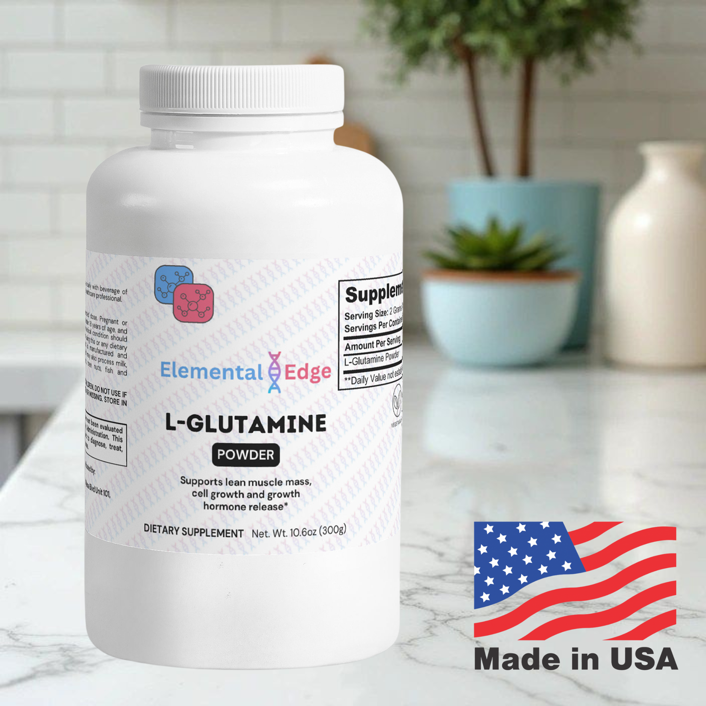L-Glutamine Powder – Recovery, Muscle Growth & Endurance | Elemental Edge