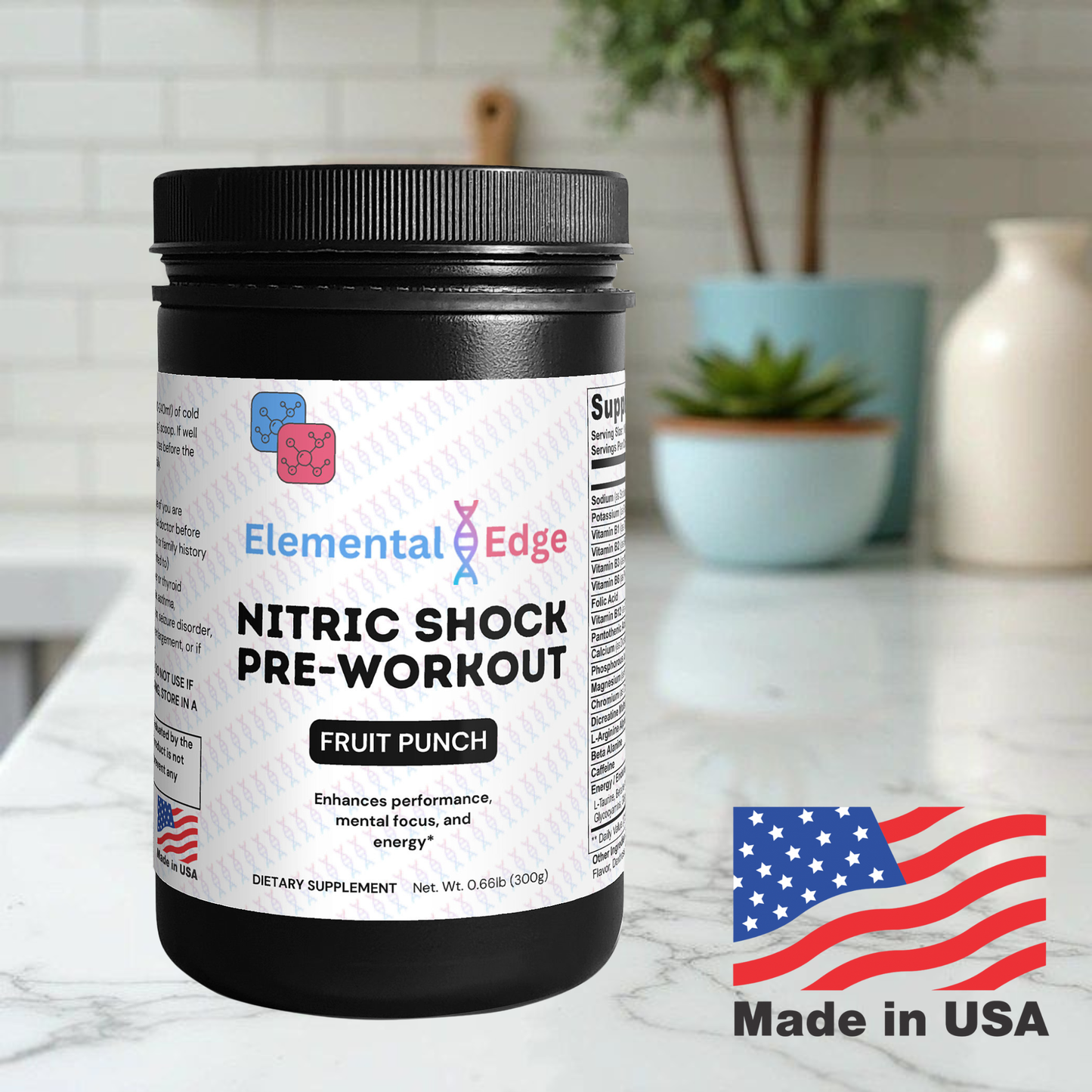 Nitric Shock Pre-Workout – Energy, Endurance & Muscle Pumps | Elemental Edge