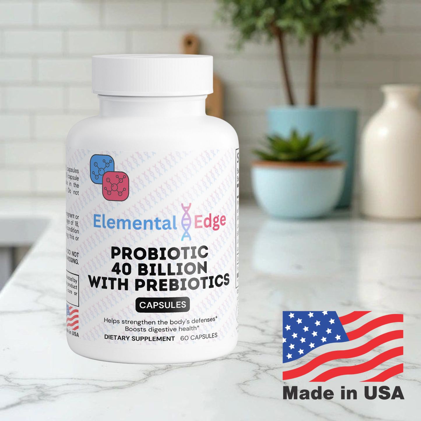 Probiotic 40 Billion + Prebiotics – Gut, Immunity & Digestion Support | Elemental Edge